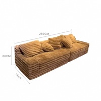 Canapé-lit sectionnel moderne en velours compressé, tissu rayé épais, idéal pour se détendre et dormir, pour appartement, villa, hôtel, salon