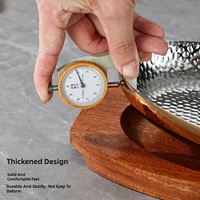 Assiette à dîner en acier inoxydable 304 avec poignée unique, assiette ovale de luxe martelée pour steak, pour restaurant