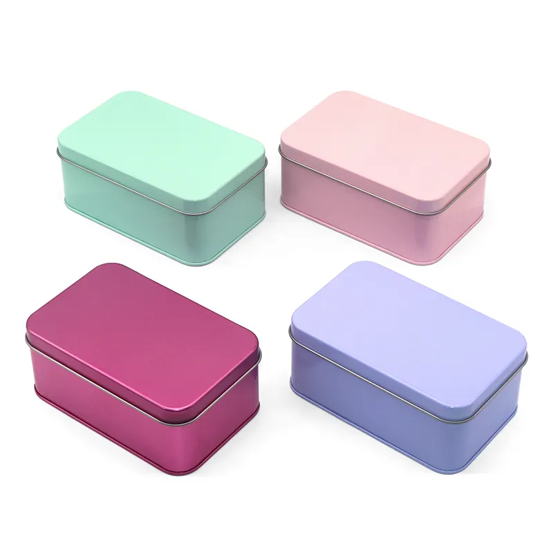 OEM ODM square tin box with lid hinged tin case metal small packaging tin