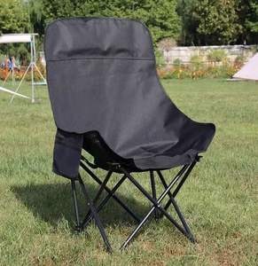 خفيفة الوزن حديثة في الهواء الطلق قابلة للطي معدنية عالية المدعومة كرسي القمر أثاث ترفيهي متين للتخييم المدرسي سهل التخزين - Product Image 4