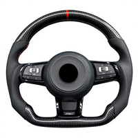 Volant en cuir et fibre de carbone fait main, 100 % compatible avec V/W Golf 7 GTI MK7 2015-2021, couleur de surpiqûre personnalisée
