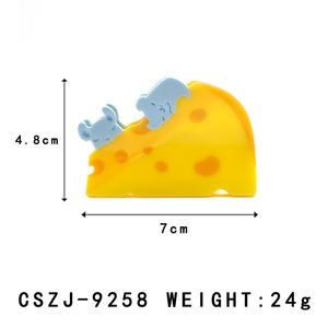 Barrettes à cheveux en acétate de fromage jaune crème personnalisées, mignonnes, originales et tendance, accessoires pour cheveux pour femmes, vente en gros. - Product Image 2