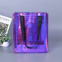 Sac d'emballage en PVC transparent réutilisable avec logo personnalisé, couleur gelée, et sangle imprimée – Vente en gros