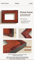 Cadre photo en bois brun rustique avec bordure large pour toile de peinture à l'huile et art mural