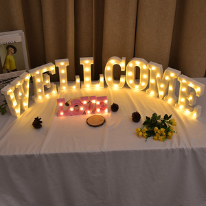 26 luces LED con letras para bodas al aire libre, decoraciones de letrero de feliz cumpleaños, diseño de escena de año de edad, barras de placa de modelado - Product Image 1