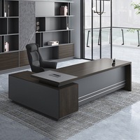 Conception en bois de luxe moderne Administration de la maison en forme de L PDG Directeur Bureau Mobilier de bureau Table et chaise Combinaison