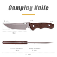 Couteau de chasse tactique à lame fixe D2 à pointe tombante, manche en Micarta, lame pleine longueur, idéal pour le bushcraft et le transport quotidien – Vente chaude