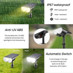 Linkind Solar Garden <b>Light</b> 3500K Warm White LED IP54 Outdoor Stake <b>Light</b> 144 Beam Angle Brass Body 28.95cm Height <b>Motion</b> - Product Image 6