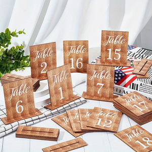 In stock: Nordic style knotted <b>wedding</b> party <b>table</b> place <b>cards</b>, wooden creative number <b>table</b> nameplates, decorative ornaments. - Product Image 2