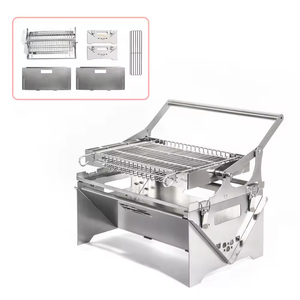 Nueva Parrilla de pollo de fogata plegable y portátil personalizada, parrilla de barbacoa, asador, Flip BBQ, fogata - Product Image 4