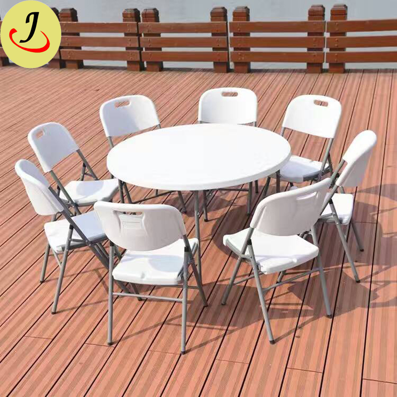 Дешевый пластиковый круглый складной стол для вечеринки на открытом воздухе