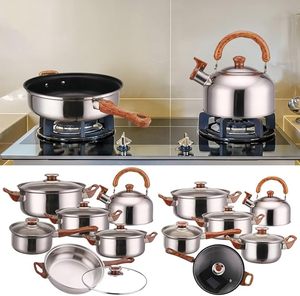 Stay-Cool xử lý cảm ứng chậu chảo đặt với nắp đậy tương thích cho bữa ăn gia đình 12pcs thép không gỉ cảm ứng Cookware Set - Product Image 3