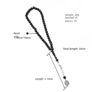 Venta caliente superventas 45 piezas 10mm Rosario semanal cuentas Rosario musulmán Tasbih Rosario de Oriente Medio cuentas <span class=keywords><strong>pulsera</strong></span> árabe - Product Image 2