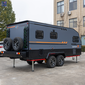 CAMPTRL Remolque de Viaje Todoterreno Moderno para <span class=keywords><strong>2</strong></span> Personas, <span class=keywords><strong>Caravana</strong></span> Móvil, Remolque para Acampar, Remolque de Viaje con Estructura de Aluminio - Product Image 3