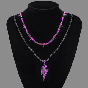 Collana Hip Hop a strati con ciondolo a forma di vento scuro in lega avanzata - Product Image 6