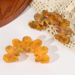 Clip de agarre acrílico Sheshares, accesorios para el <span class=keywords><strong>cabello</strong></span> de <span class=keywords><strong>Color</strong></span> fresco pequeño, adorno hueco, pinza para el <span class=keywords><strong>cabello</strong></span> de pétalo ondulado - Product Image 2