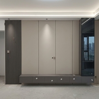 Panneau décoratif intérieur de luxe en WPC, fibre de bambou, bois, placage de bois, cristal de carbone, surface miroir haute brillance