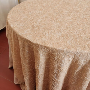 Ristorante dell'hotel 3D Champagne floreale copertura della tavola <span class=keywords><strong>di</strong></span> <span class=keywords><strong>lino</strong></span> fiore <span class=keywords><strong>tovaglia</strong></span> <span class=keywords><strong>ricamata</strong></span> per il matrimonio - Product Image 1