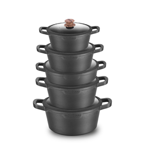 Juego de ollas para sopa, sartenes antiadherentes recubiertas de cerámica de aluminio para cocina casera con cubiertas de vidrio templado - Product Image 1
