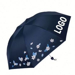 Design Portable Mini Umbrella 5 Folding Pocket Size Flat Handle Umbrella Anti Uv Protection Compact <b>Small</b> Umbrella for Rain - Product Image 1