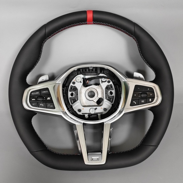 Wholesale Leather Silver Steering Wheel for F15 F03 G14 G15 G16 G26 G28 G29 G31 G38 G60 G70 G82