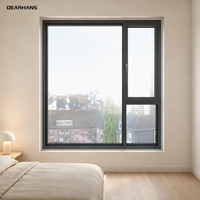 Jendela Casement Sistem Aluminium Berkinerja Tinggi, Thermal Break Multi-Seal, Jendela Casement dengan Layar dan Batang Anti Benturan