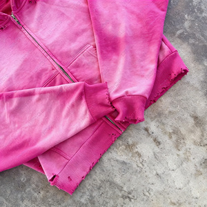 Chaqueta de Invierno Personalizada de Alta Calidad, 100% Algodón, Teñida con Hilo, Lavada al Ácido, con Cremallera, Rasgada, Estampada, Bordada, Impermeable y de Talla Grande - Product Image 3