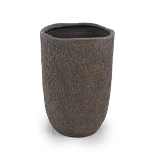 Pot de fleurs en céramique de style américain, écologique, durable, texture pierre brune patinée, pour intérieur, extérieur, jardin, sol - Product Image 4