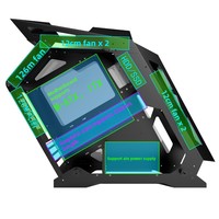 Boîtier PC Gaming transfrontalier K-God Alien-style avec ports USB 3.0 frontaux ; Boîtier E-Sports M-ATX en verre trempé pour Internet Café