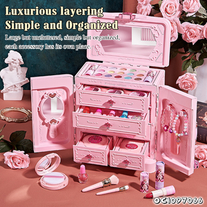 Colorazioni Make <span class=keywords><strong>up</strong></span> Kit giocattolo vero Set trucco lavabile bambino principessa vestire finti gioco di ruolo di bellezza compleanno ragazze gioco regalo - Product Image 3