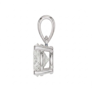 Colgante Solitario Clásico de Diamante Redondo Brillante Cultivado en Laboratorio, Oro Blanco Sólido de 14K 18K, con Cuatro Puntas, para Mujer - Product Image 2