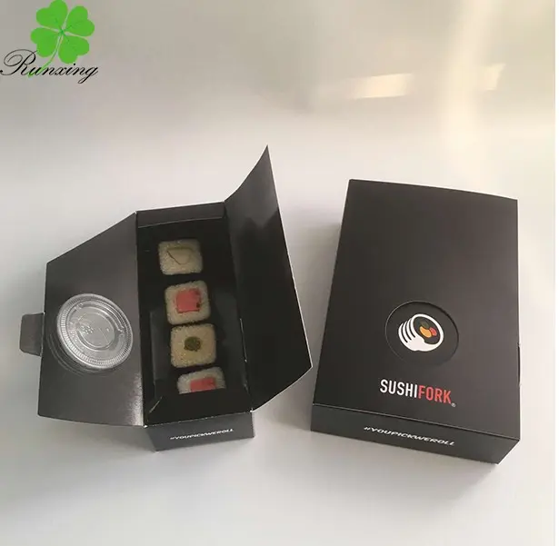 Prodotti popolari nero estrarre scatola di sushi scatola di imballaggio per alimenti confezione di sushi