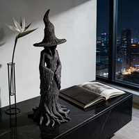 Statue de sorcière gothique en résine, faite à la main, pour une décoration unique de bureau ou de maison à l'occasion d'Halloween