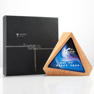 Trofeos de cristal de madera maciza medallas placas con nuevas letras creativas e impresión UV personal honores regalos de bienvenida trofeo - Product Image 6