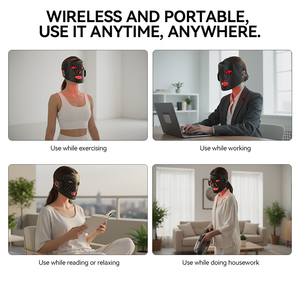 Máscara <span class=keywords><strong>Facial</strong></span> <span class=keywords><strong>LED</strong></span> Infrarroja de Terapia de Luz Roja para Uso Doméstico, Inalámbrica, con Etiqueta Privada Personalizada 510K - Product Image 6