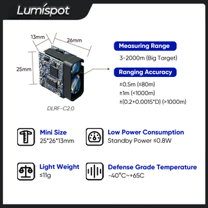 DLRF-C2.0 Lumispot 905nm 2000m Sensor de Medición Láser de Alta Precisión, Módulo Telémetro Láser DLRF-C2.0 905nm Lumispot 905nm 2000m de Alta Precisión - Product Image 2