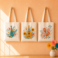 Sacs fourre-tout promotionnels imprimés style dessin animé, en toile et coton, couleur unie, taille et forme personnalisables, avec logo sur mesure