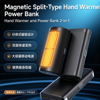 Chauffe-mains magnétique chauffant, type séparé, USB portable, double chauffage, pour les voyages en extérieur, cadeau d'hiver