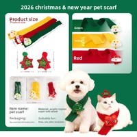 Écharpe réglable pour chat et chien Zoyi, style Noël, décoration du Nouvel An, accessoire pour animaux de compagnie avec clochette, costume de fête mignon pour animaux de compagnie