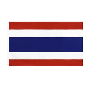 Venta al por mayor 75D banderas nacionales de Vountries Bandera de Tailandia para publicidad de promoción