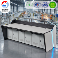 Console de Commande Moderne Extensible en Métal pour Centre de Surveillance, Équipement de Bureau pour Salle de Diffusion et Salle de Contrôle de Sécurité
