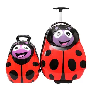 Uğur böceği sevimli bavul 2 adet Bagages kişiselleştirilmiş çocuklar çekçekli valiz çocuklar için