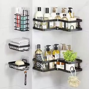 Updated Reusable Adhesive Wall Shower Caddy Basket Stainless Steel Adhesive <b>Corner</b> Shower Caddy 5 Pack with Hooks - Product Image 2