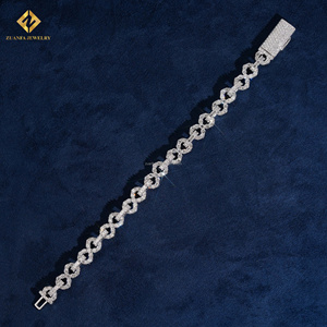 Luxury Rapper 8mm Cuban <b>Bracelet</b> Sterling Silver S925 Hip Hop Lab Grown Diamond <b>Infinity</b> Cuban <b>Bracelet</b> With IGI Certificate - Product Image 4