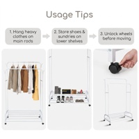 Porte-vêtements mobile en métal pour balcon et intérieur, idéal pour sécher et ranger les vêtements