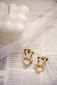 Pendientes de Aro Bohemios de Acero Inoxidable Plateado con Baño de Oro, Diseño de Corazón y Estrella de Mar, Joyería de Moda, Textura de Amor Materno, Geométricos y Modernos - Product Image 5