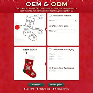 Chaussettes de Noël en coton écologique Yiwu Southpeak, décorations en feutre à suspendre, pour cheminée, manteau de cheminée, cadeaux de fêtes pour la maison - Product Image 2