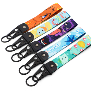 Custom Printed Logo <b>Car</b> Keychain Mini Nylon <b>Lanyard</b> with Metal Hook Personalized Short Carabiner Strap Made of Polyester - Product Image 3