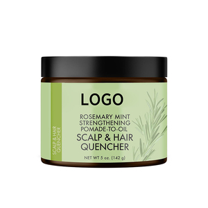 Marque privée Pommade à huile fortifiante au romarin et à la menthe Soins du cuir chevelu et des cheveux Nourrit plus doux Baume à pommade pour les cheveux pour ajouter de la brillance - Product Image 1