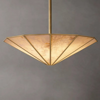 Lustre rond moderne de luxe en albâtre espagnol naturel, avec panneau en pierre et finition laiton doré, pour salon et salle à manger